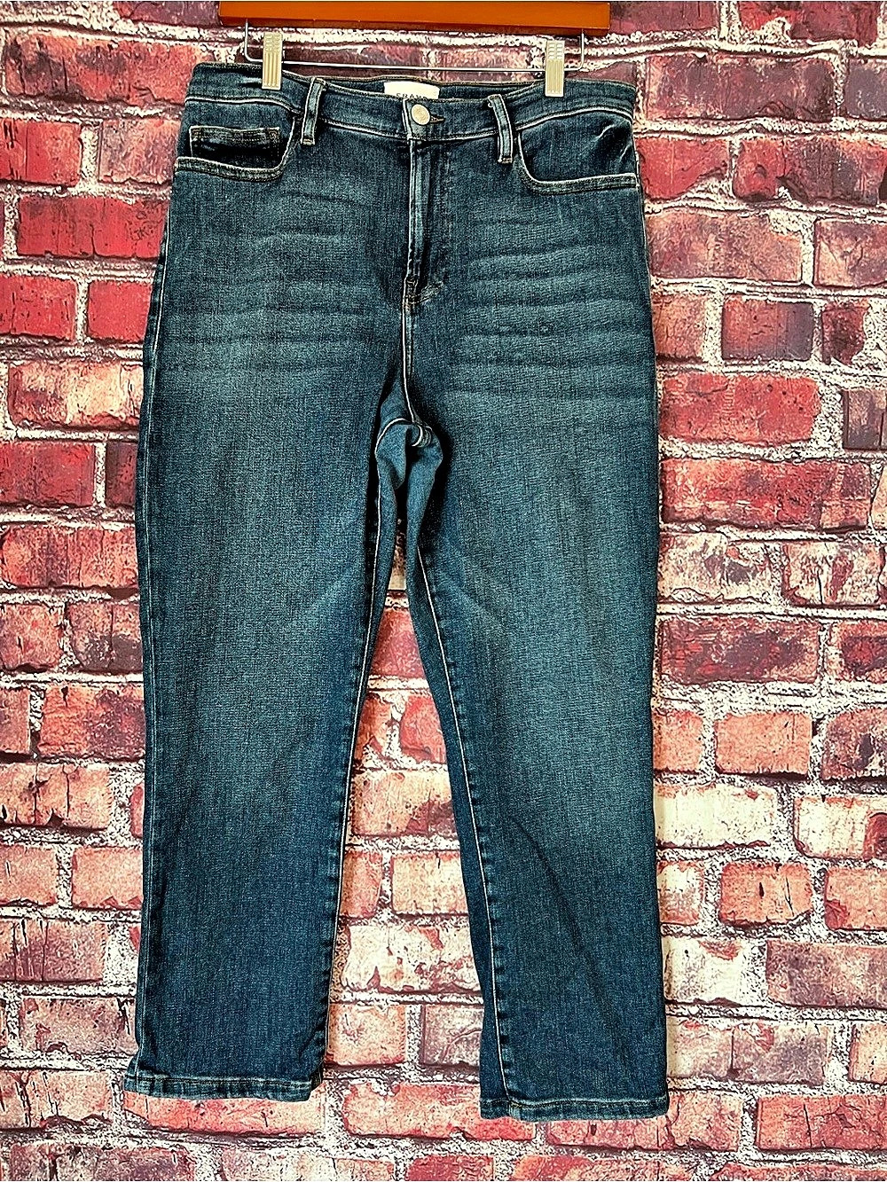 FRAME Le High Straight High Rise Blue Denim Jeans Size 31